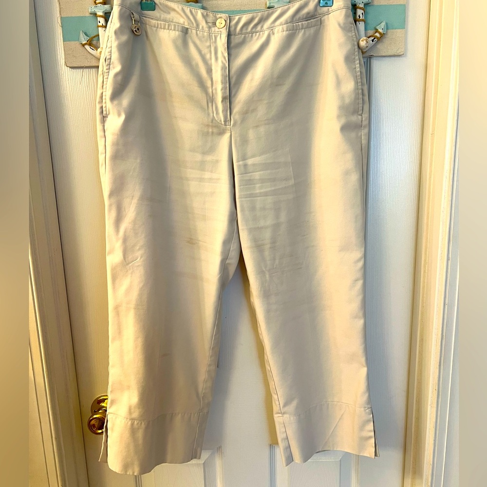 Liz Golf Audra Cropped Gold Pants Sz 12